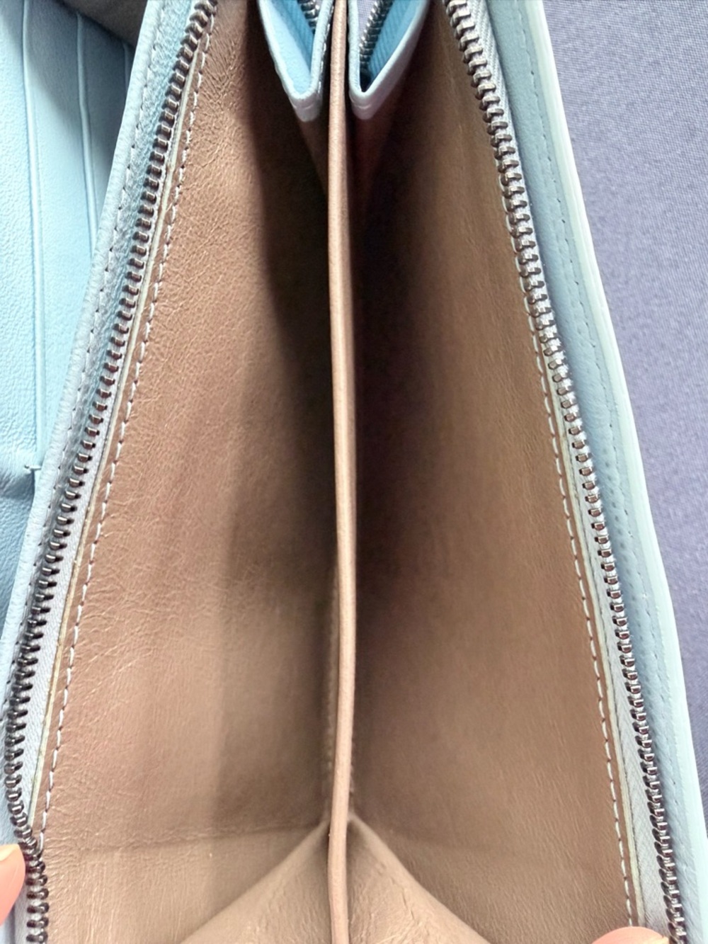 Bottega Veneta Light Blue Woven Clutch - Picture 12 of 12